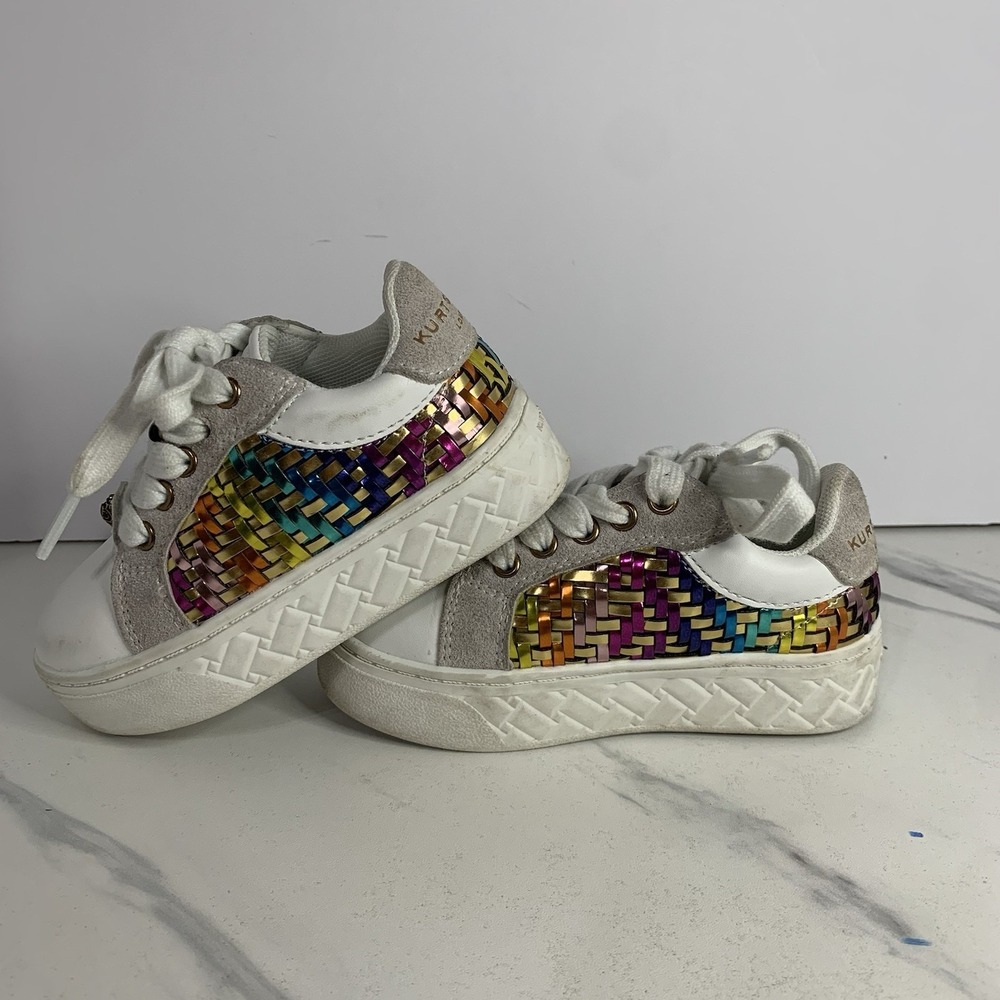 Kurt Geiger London Toddler US 6 Lace Up Leather Sneakers White Multicolor